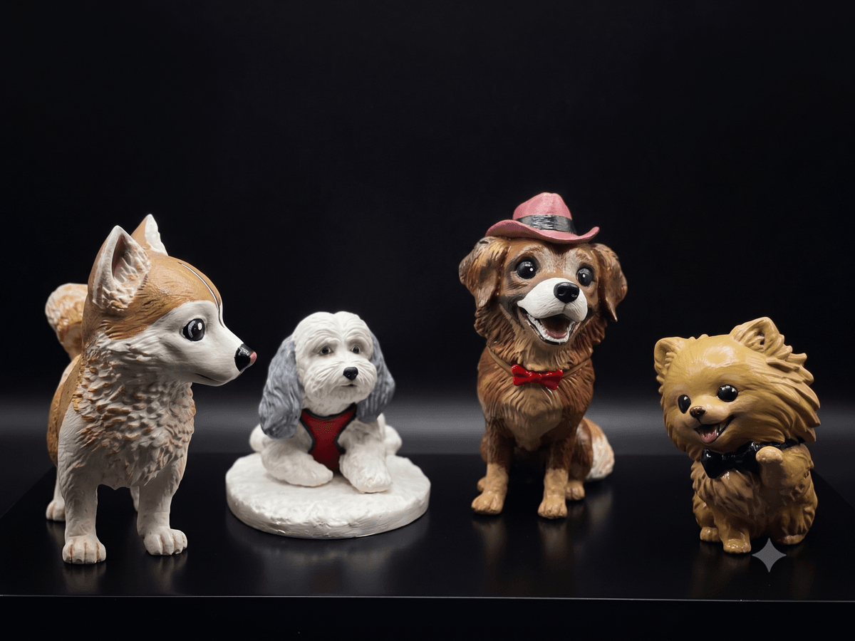 Figura mascota 3D pintada a mano